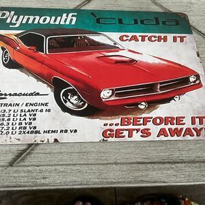 Plymouth Mancave Metal Sign 8x12''